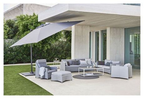 Cane - line Hyde luxe tilt Parasol 3x3 m, Grå - UNOLIVING.COM