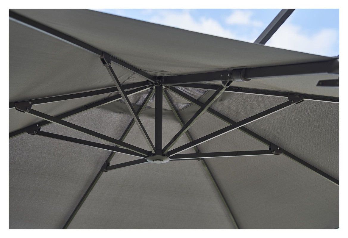 Cane - line Hyde luxe tilt Parasol 3x3 m, Lysegrå - UNOLIVING.COM