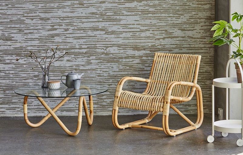 Cane - line INDOOR Curve Loungestol, Natur - UNOLIVING.COM