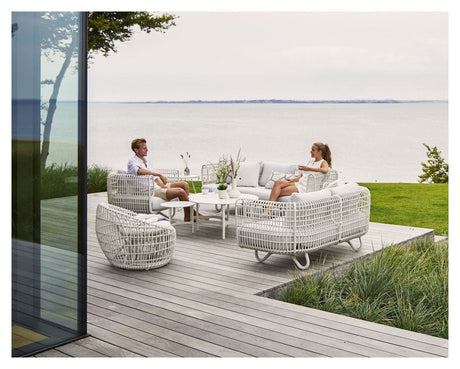 Cane - line OUTDOOR Nest 3 - pers. Loungesofa , Hvid - UNOLIVING.COM