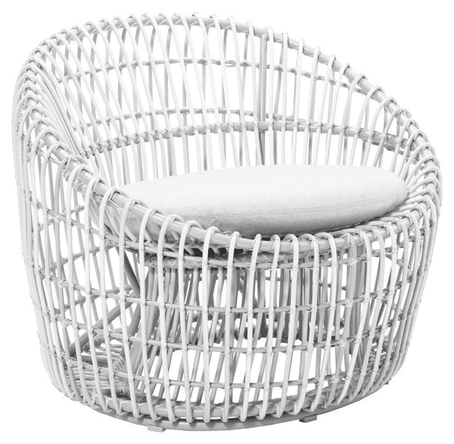 Cane - line OUTDOOR Nest Round stol, Hvid - UNOLIVING.COM