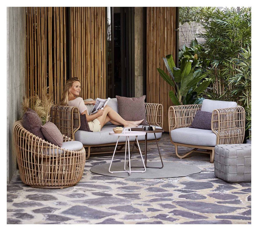 Cane - line OUTDOOR Nest loungestol, Natur - UNOLIVING.COM