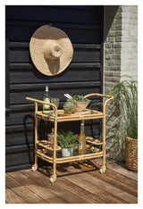 Carlo Exterior Rullebord, Alu - Rattan - UNOLIVING.COM