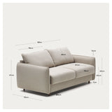 Carlota 2 pers. Sovesofa, Beige chenille - UNOLIVING.COM