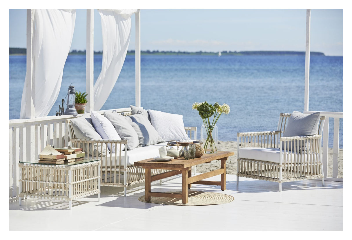 Caroline Exterior Loungestol, Dove white - UNOLIVING.COM