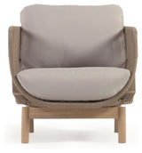 Catalina Loungestol m. beige reb, Acacietræ - UNOLIVING.COM