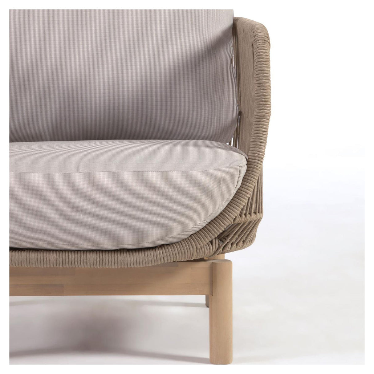 Catalina Loungestol m. beige reb, Acacietræ - UNOLIVING.COM