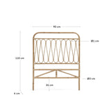 Caterina Sengegavl af rattan, 90 cm - UNOLIVING.COM