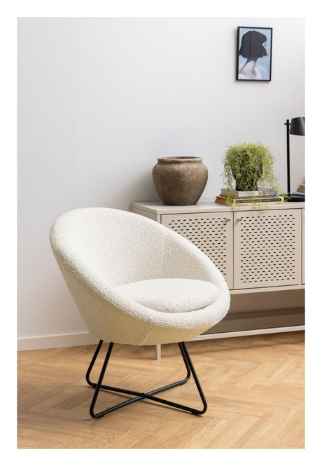 Center Loungestol, Creme - UNOLIVING.COM