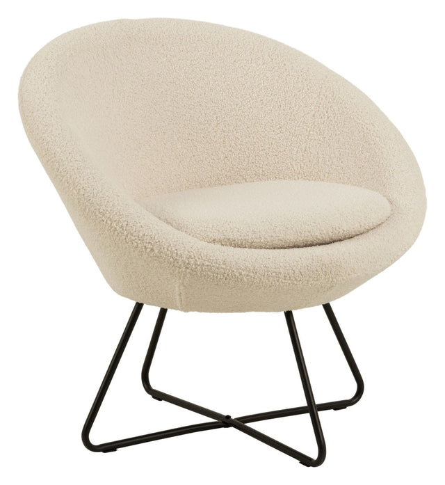 Center Loungestol, Creme - UNOLIVING.COM