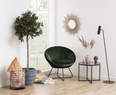 Center Loungestol, Forest green velour - UNOLIVING.COM