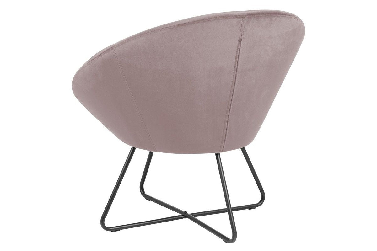 Center Loungestol, Støvet rosa velour - UNOLIVING.COM