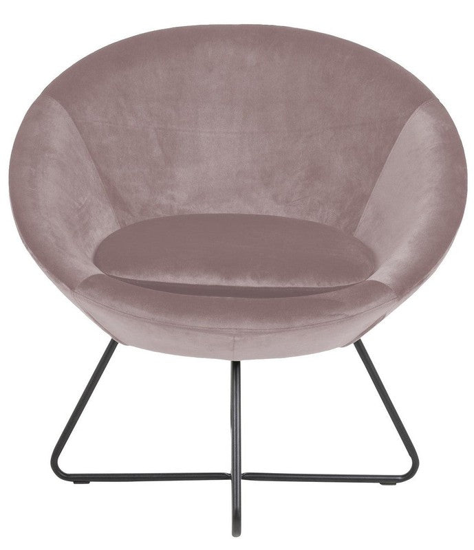 Center Loungestol, Støvet rosa velour - UNOLIVING.COM