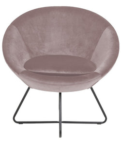 Center Loungestol, Støvet rosa velour - UNOLIVING.COM