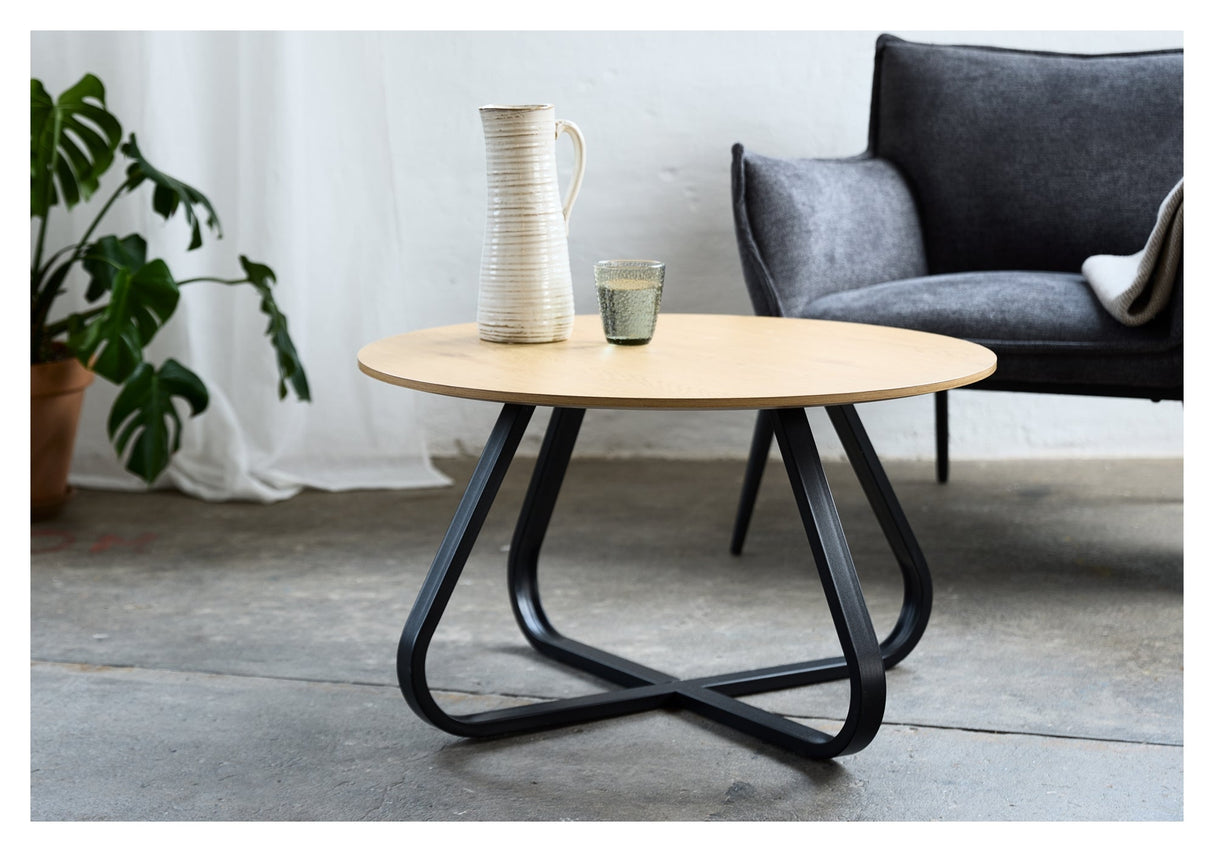 Cesura, sofabord ø80 cm - sort/eg - UNOLIVING.COM