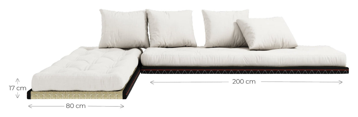 Chico Futon Sofa, Beige m. Tatami måtter - UNOLIVING.COM