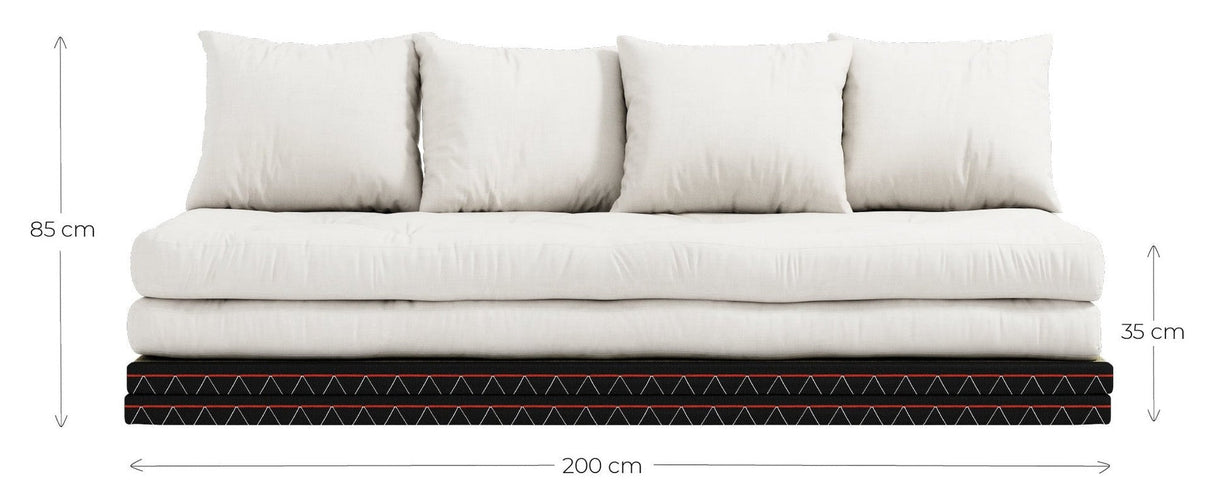 Chico Futon Sofa, Linen m. Tatami måtter - UNOLIVING.COM