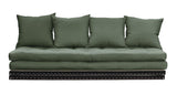 Chico Futon Sofa, Olive Green m. Tatami måtter - UNOLIVING.COM