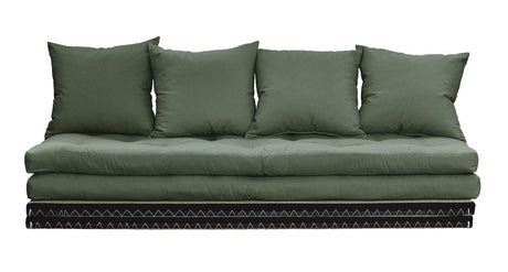 Chico Futon Sofa, Olive Green m. Tatami måtter - UNOLIVING.COM