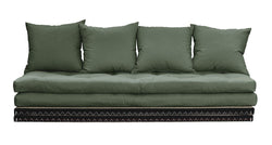 Chico Futon Sofa, Olive Green m. Tatami måtter - UNOLIVING.COM