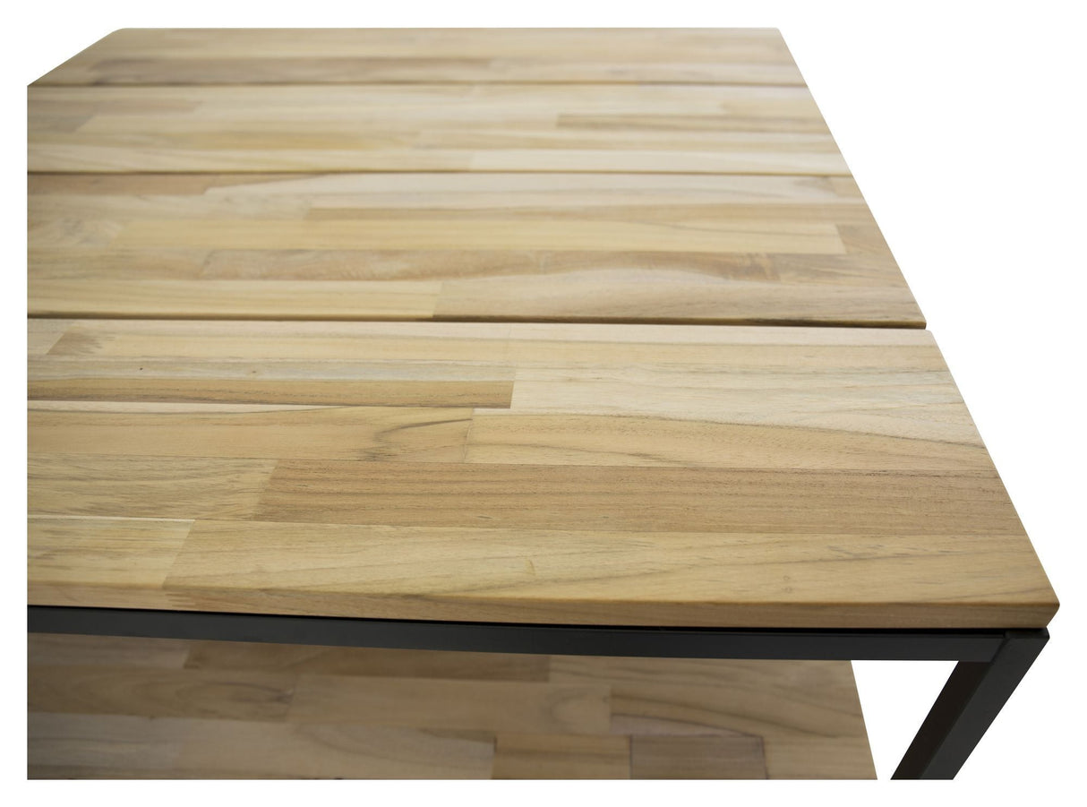 Cirebon Sofabord - Teak Top/Sorte Metalben, 80x80