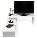 Cliff TV - bord - Mat hvid - UNOLIVING.COM