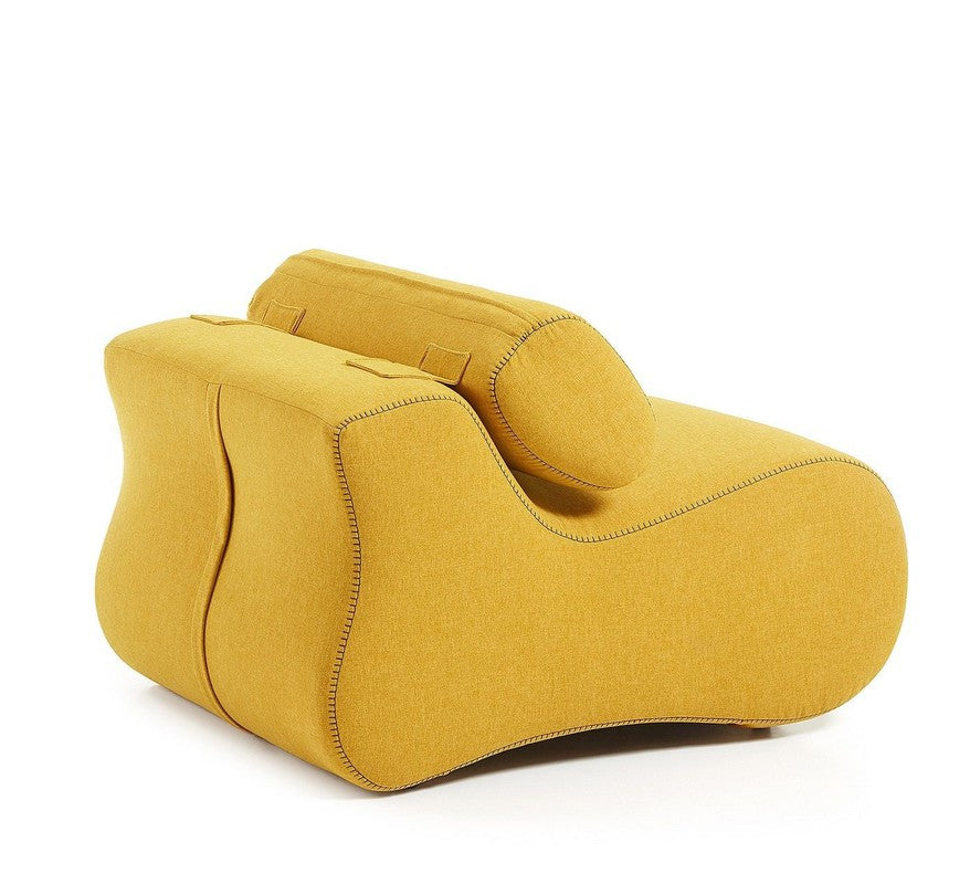 Club Loungestol m. nakkestøtte, Mustard - UNOLIVING.COM