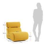 Club Loungestol m. nakkestøtte, Mustard - UNOLIVING.COM