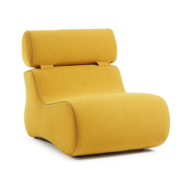 Club Loungestol m. nakkestøtte, Mustard - UNOLIVING.COM