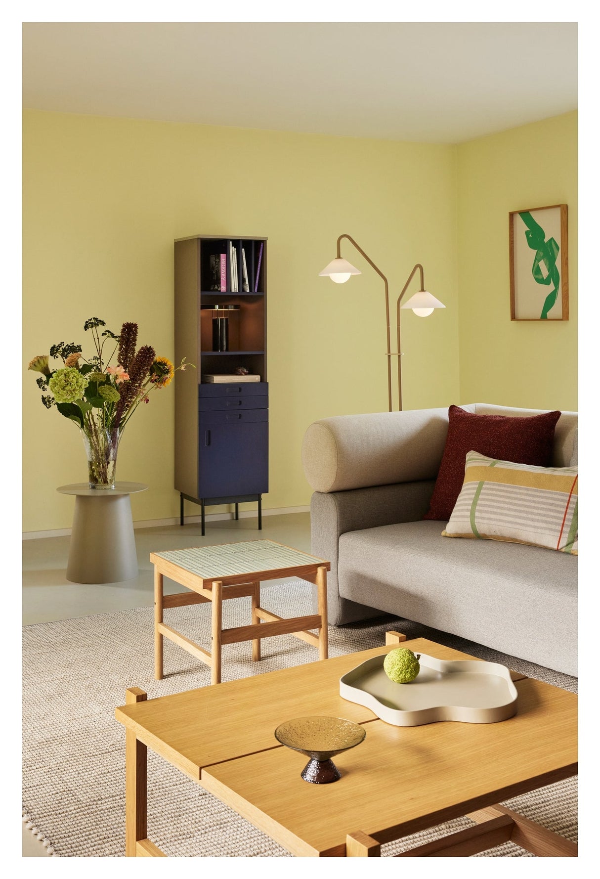 Como, Gulvlampe, beige - UNOLIVING.COM