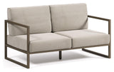 Comova 2 - pers. Loungesofa 152 cm, Lysegrå/Grøn aluminium - UNOLIVING.COM