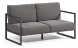 Comova 2 - pers. Loungesofa 152 cm, Mørkegrå/Sort aluminium - UNOLIVING.COM