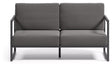 Comova 2 - pers. Loungesofa 152 cm, Mørkegrå/Sort aluminium - UNOLIVING.COM