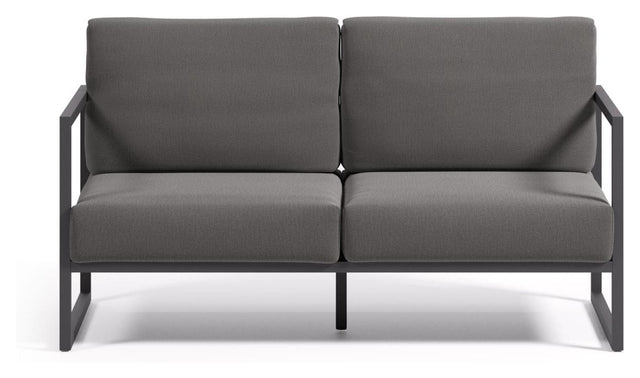 Comova 2 - pers. Loungesofa 152 cm, Mørkegrå/Sort aluminium - UNOLIVING.COM