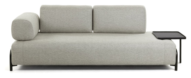 Compo 3 - pers Sofa m. armlæn og bakke, Beige - UNOLIVING.COM