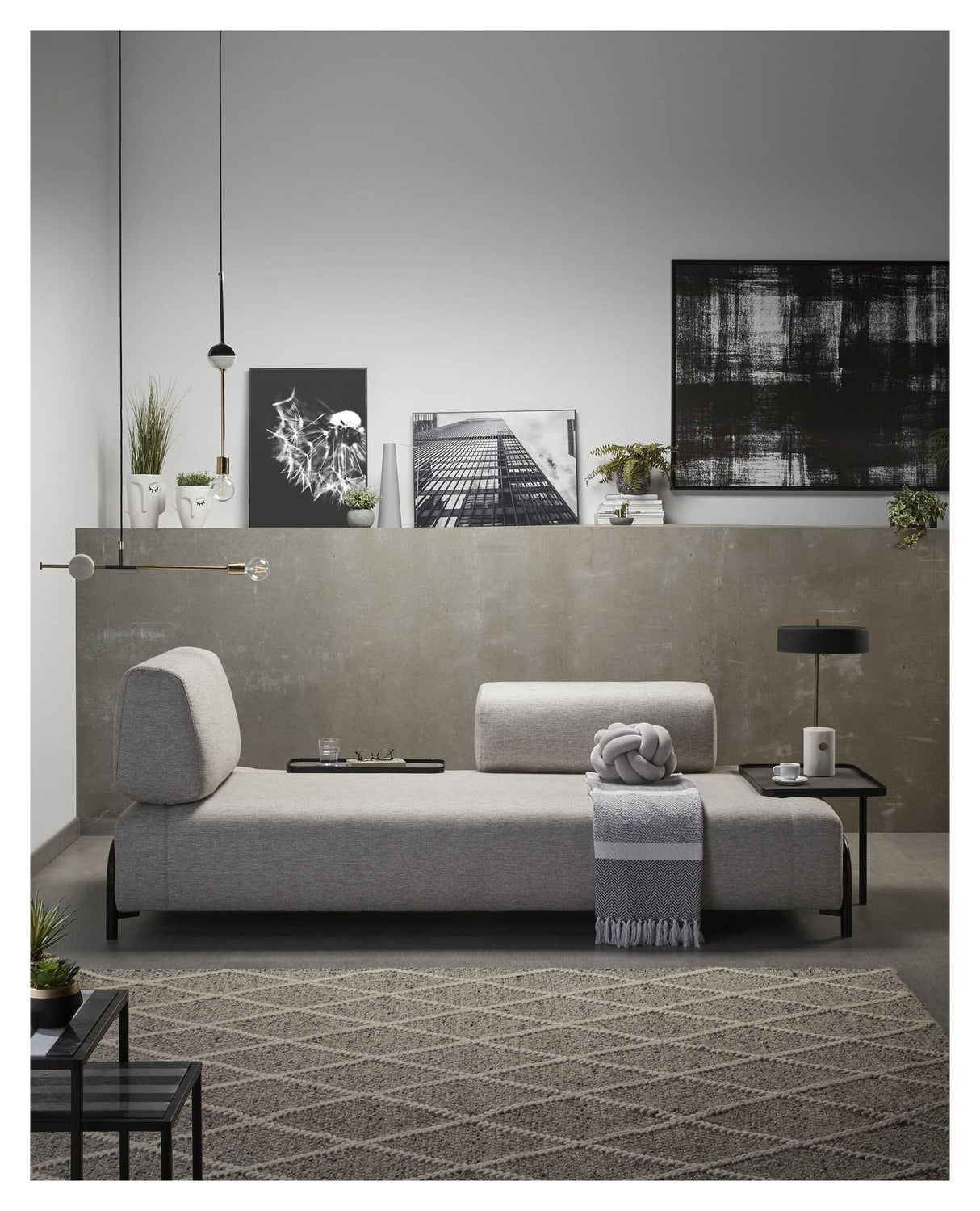 Compo 3 - pers Sofa m. lille bakke Beige - UNOLIVING.COM