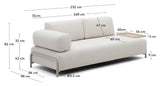 Compo 3 - pers. Sofa m. egebakke, Beige Chenille - UNOLIVING.COM