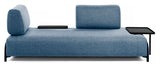 Compo 3 - pers. sofa m. lille bakke, Blå stof - UNOLIVING.COM