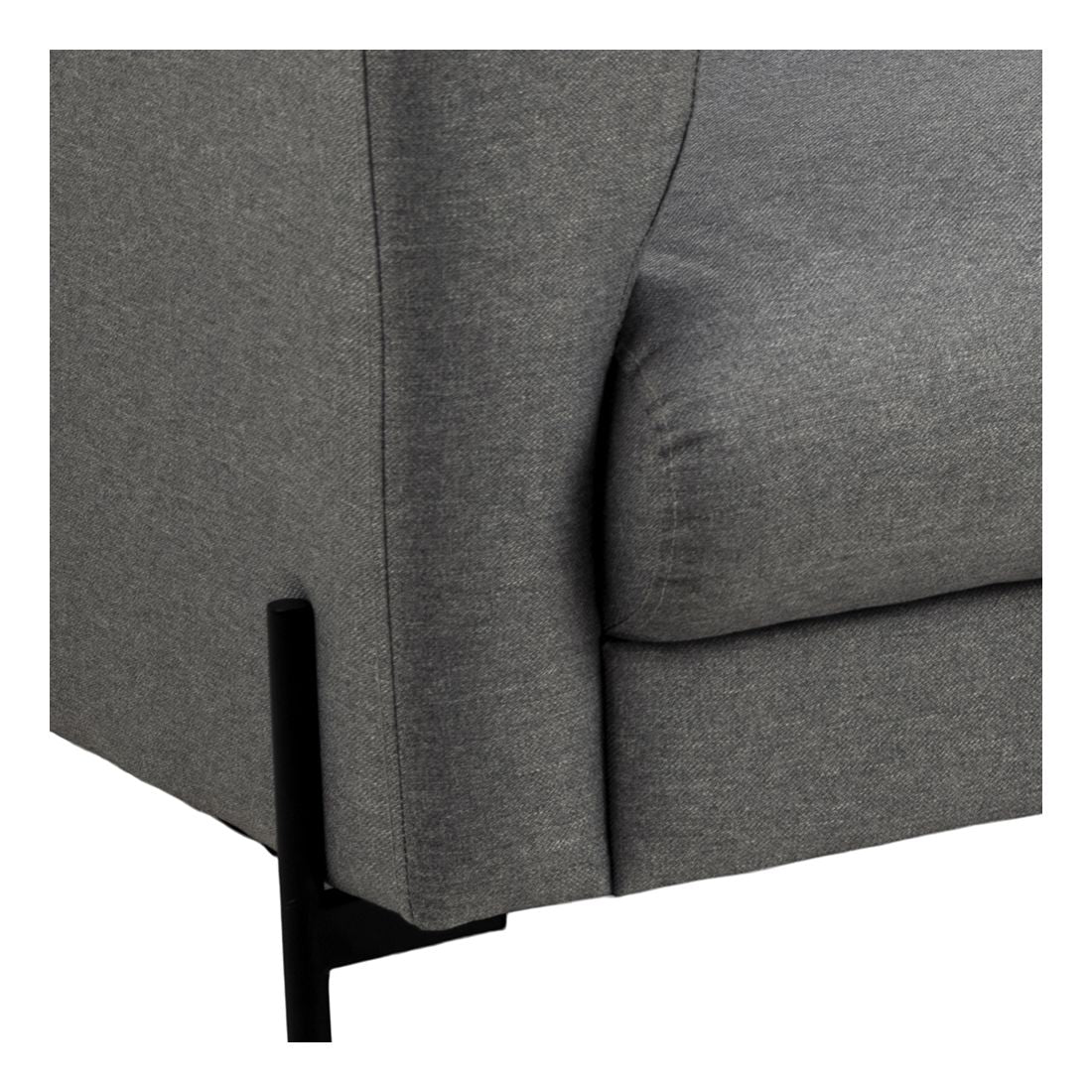 Conley 2 - pers. sofa,Lysegrå, sorte metal vinkelben - UNOLIVING.COM