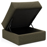 Cornila Puf m. opbevaring, Bouclé/Forest Green, 75x75 - UNOLIVING.COM