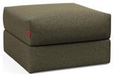 Cornila Puf m. opbevaring, Bouclé/Forest Green, 75x75 - UNOLIVING.COM