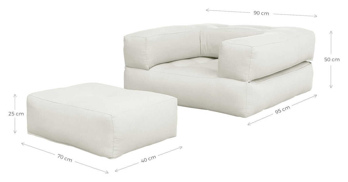 Cube Futon, Beige - UNOLIVING.COM