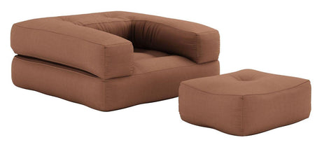 Cube Futon, Ler brun - UNOLIVING.COM