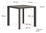 Culip Havebord, Grå alu, 77x77 - UNOLIVING.COM