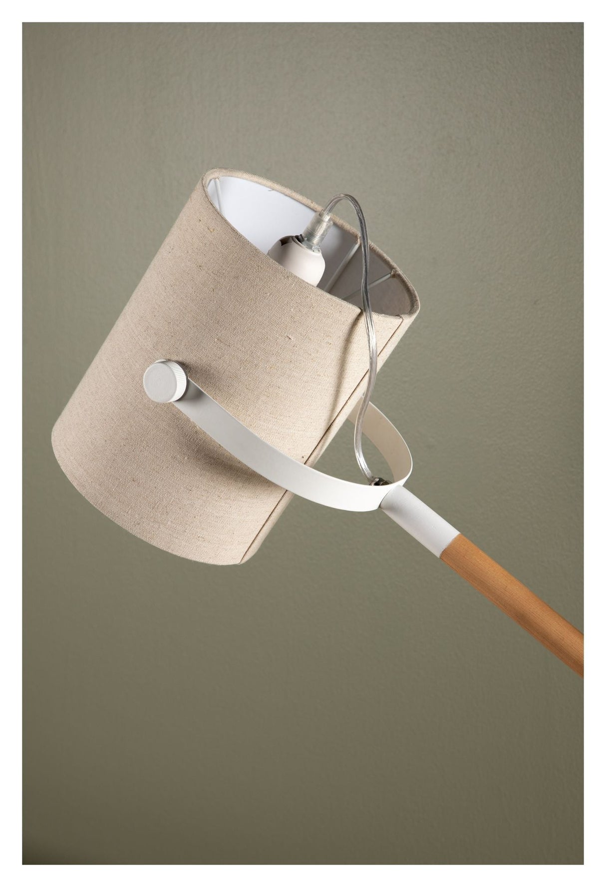 Dennis Bordlampe, Hvid/Beige Linen - UNOLIVING.COM