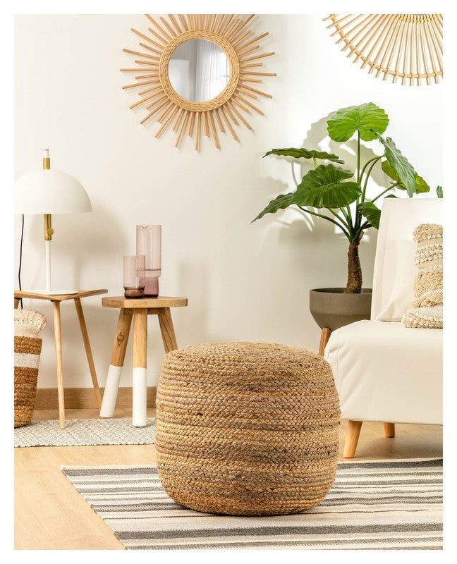 Dip Puf Beige Jute - UNOLIVING.COM