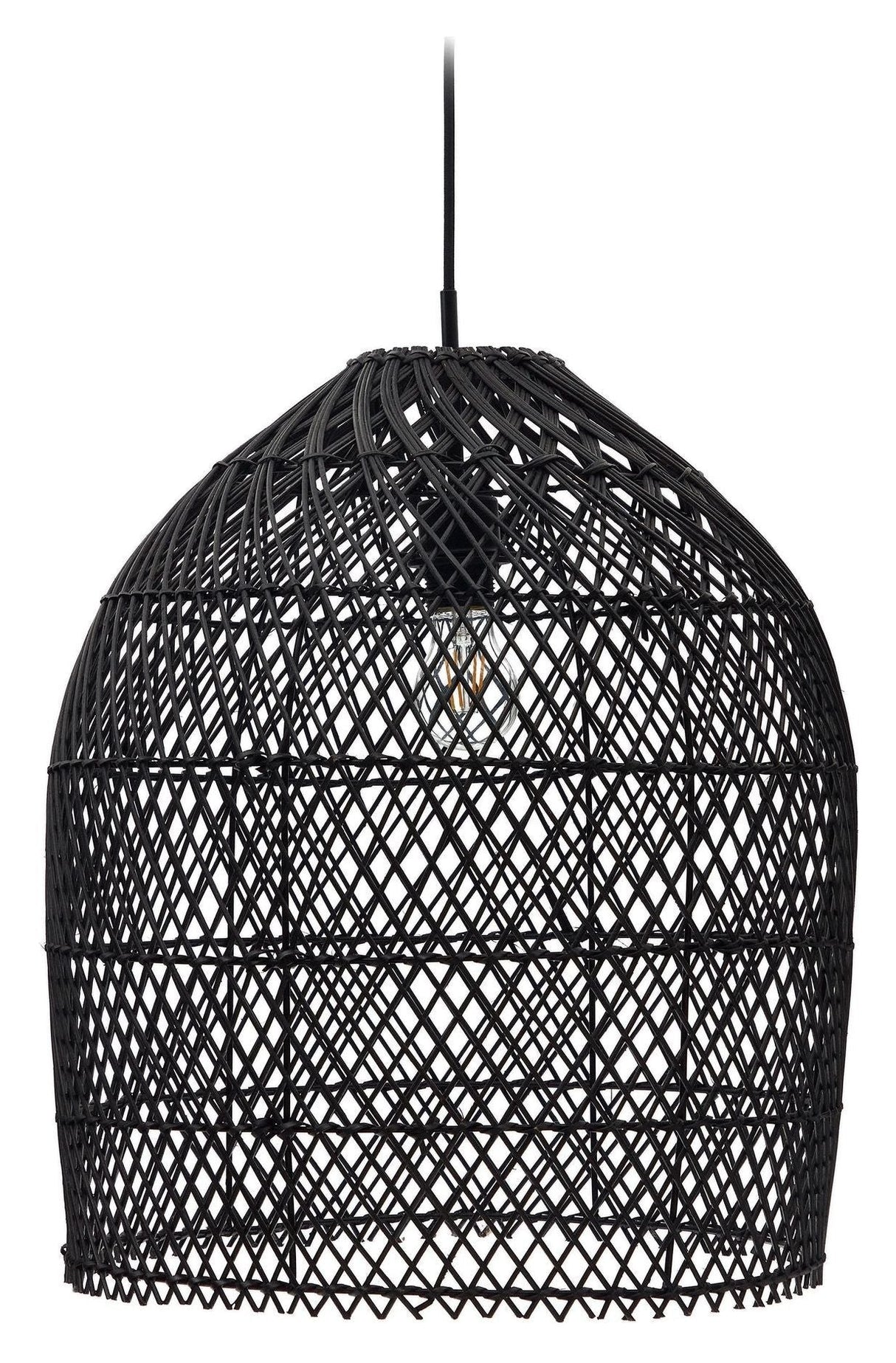 Domitila Lampeskærm, Sort rattan - UNOLIVING.COM