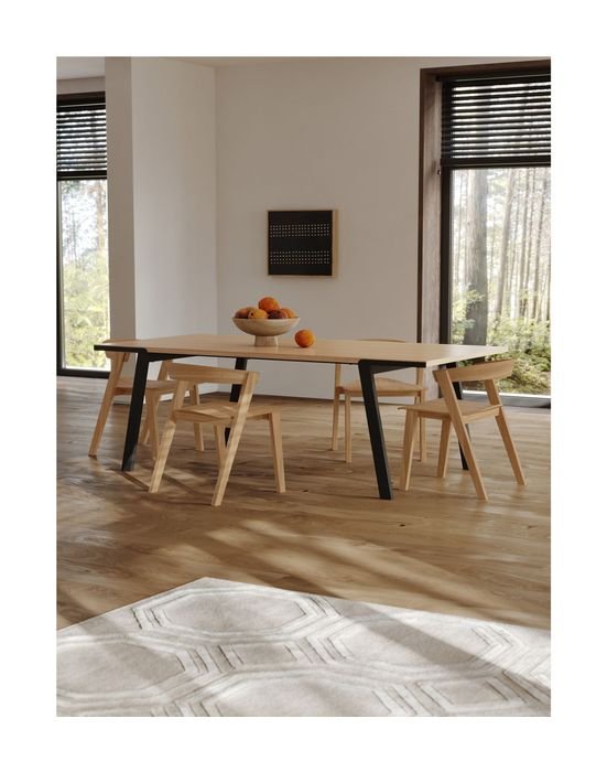 Drift Spisebord 200, Egefinér/Sort Legs, 200x100x75 - UNOLIVING.COM