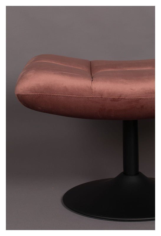 Dutchbone Bar Fodskammel, Old Pink Velour - UNOLIVING.COM