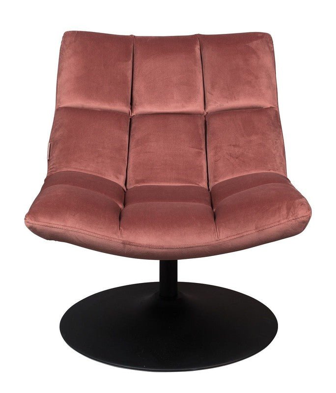 Dutchbone Bar Loungestol, m. velour Pink - UNOLIVING.COM